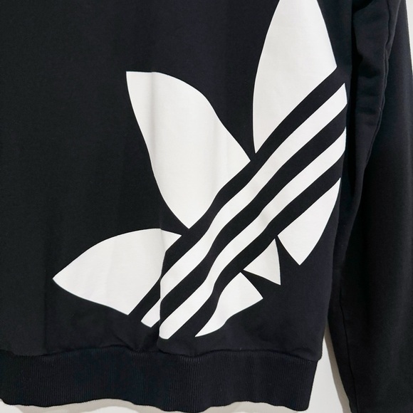 Adidas | Lightweight Crewneck Sweatershirt Logo Black White Size Small - Picture 3 of 7